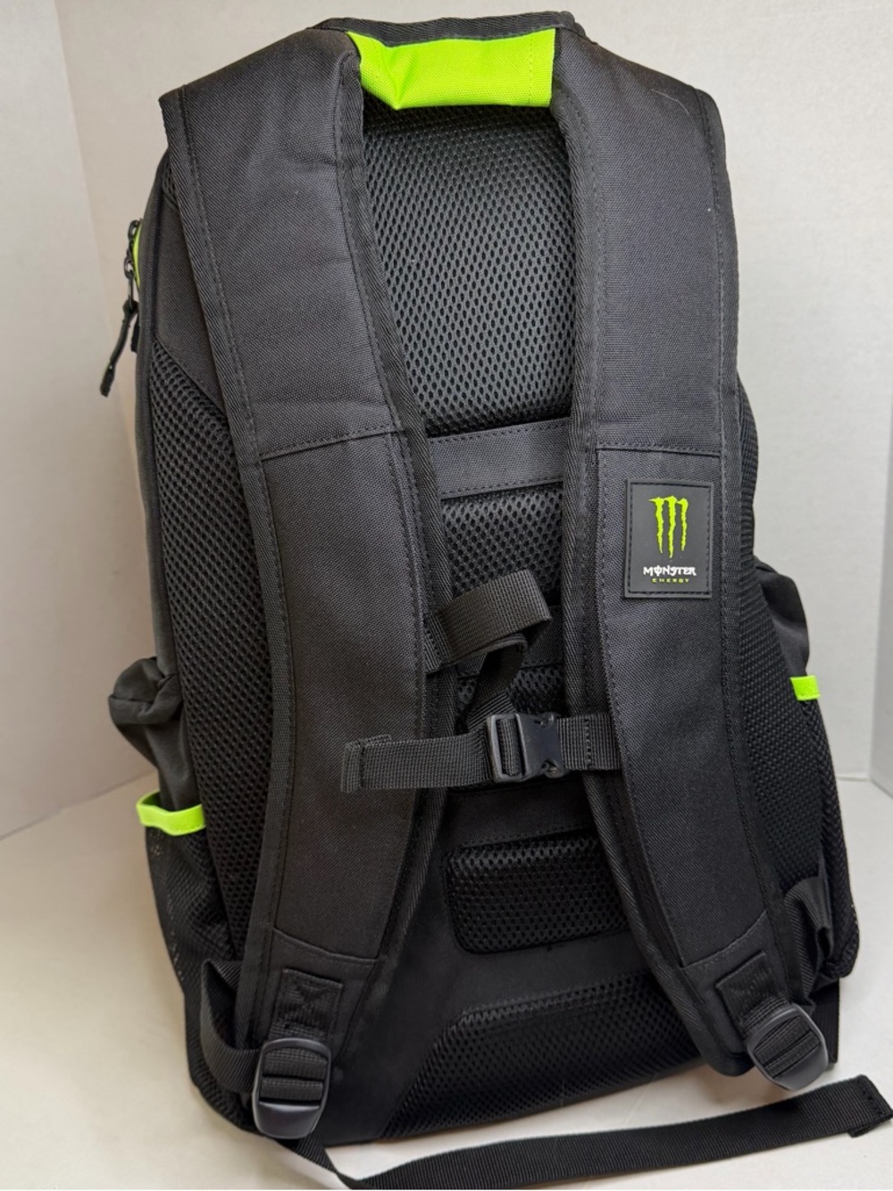 Monster Energy Black and Neon Green Men's Backpack Laptop bag - Picture 3 of 7